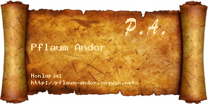 Pflaum Andor névjegykártya