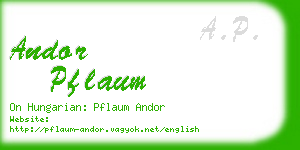 andor pflaum business card